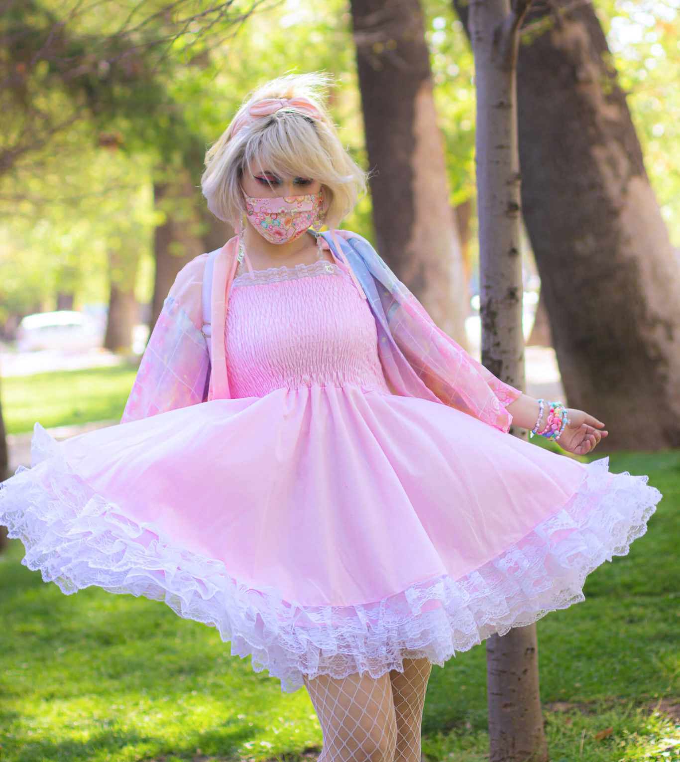 fluffy pink dress