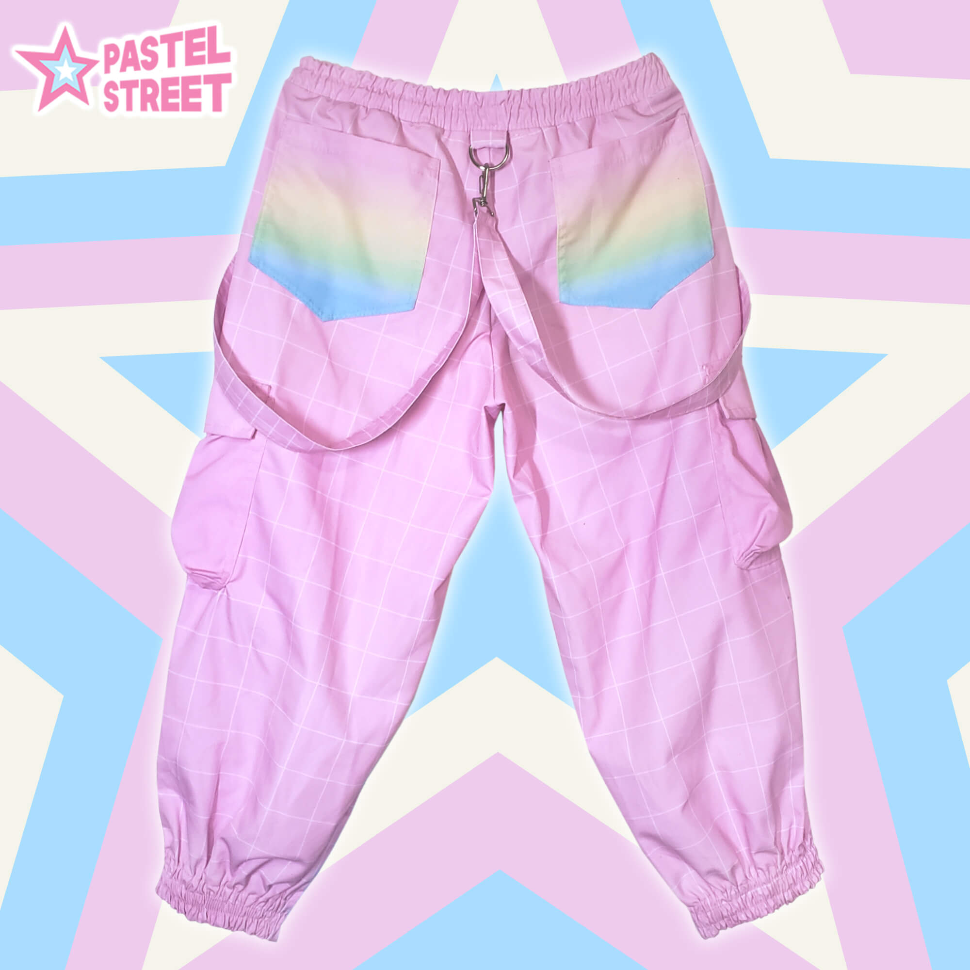 Pinky Sky Cargo Pants - Pastel Street